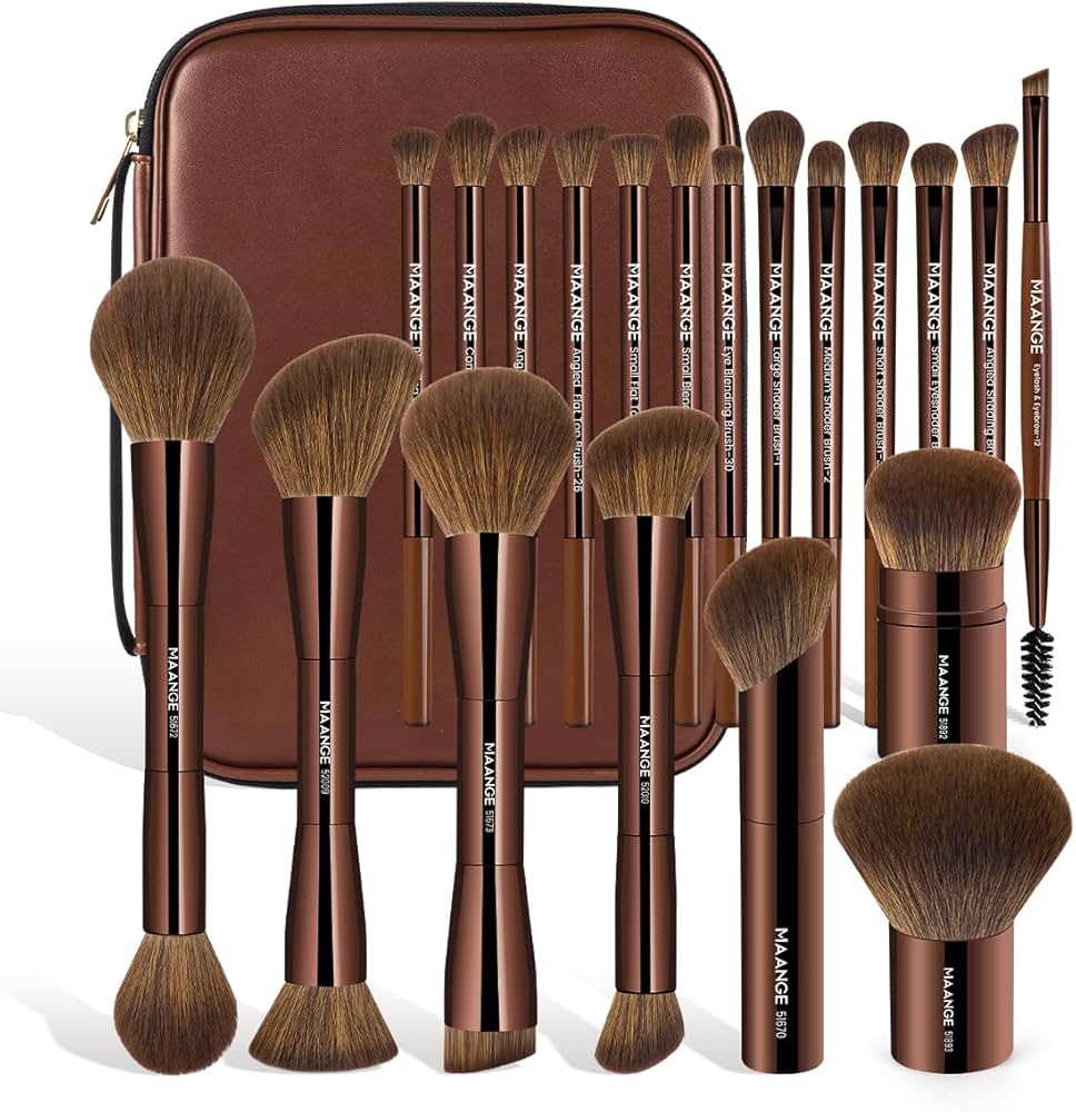 Amazon.com: MAANGE 20 PCS Makeup Brush Set with Bag, Double-ended