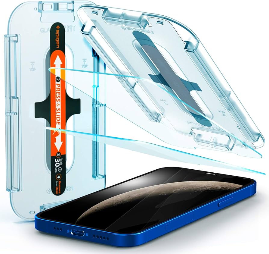 Amazon | Spigen EZ Fit ガラスフィルム iPhone 12、iPhone 12 Pro 用