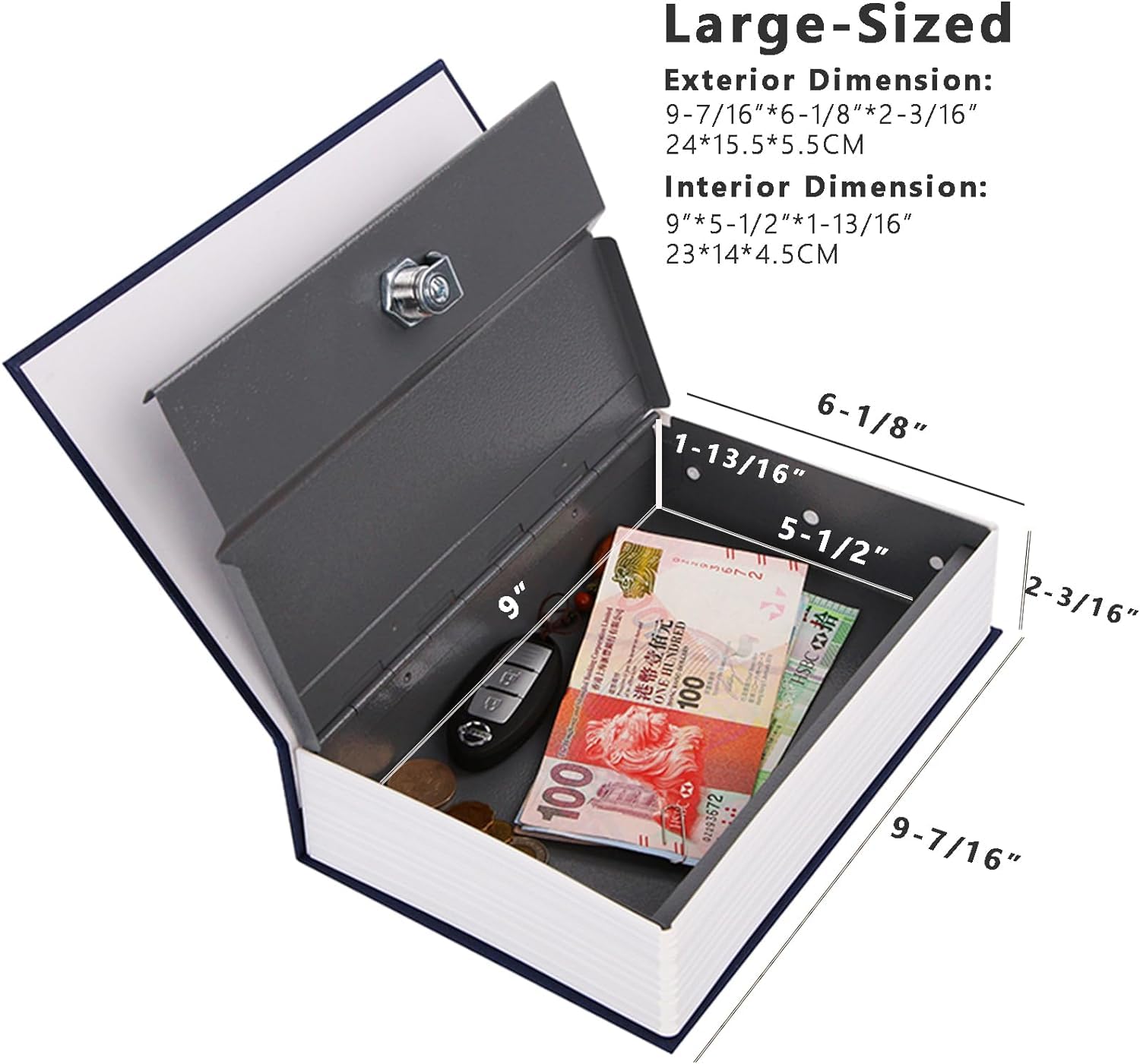 SEPOX® Diversion-Safes Portable Book-Safe Box with Key-Lock 5.6