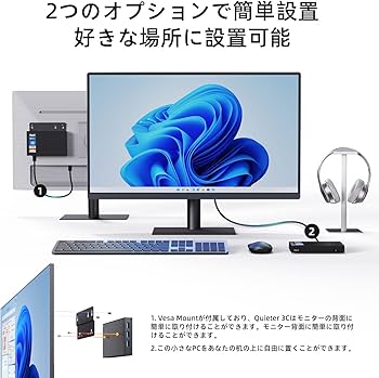 Amazon.co.jp: HiMeLE Quieter3C WiFi5ファンレスミニPC Windows 11