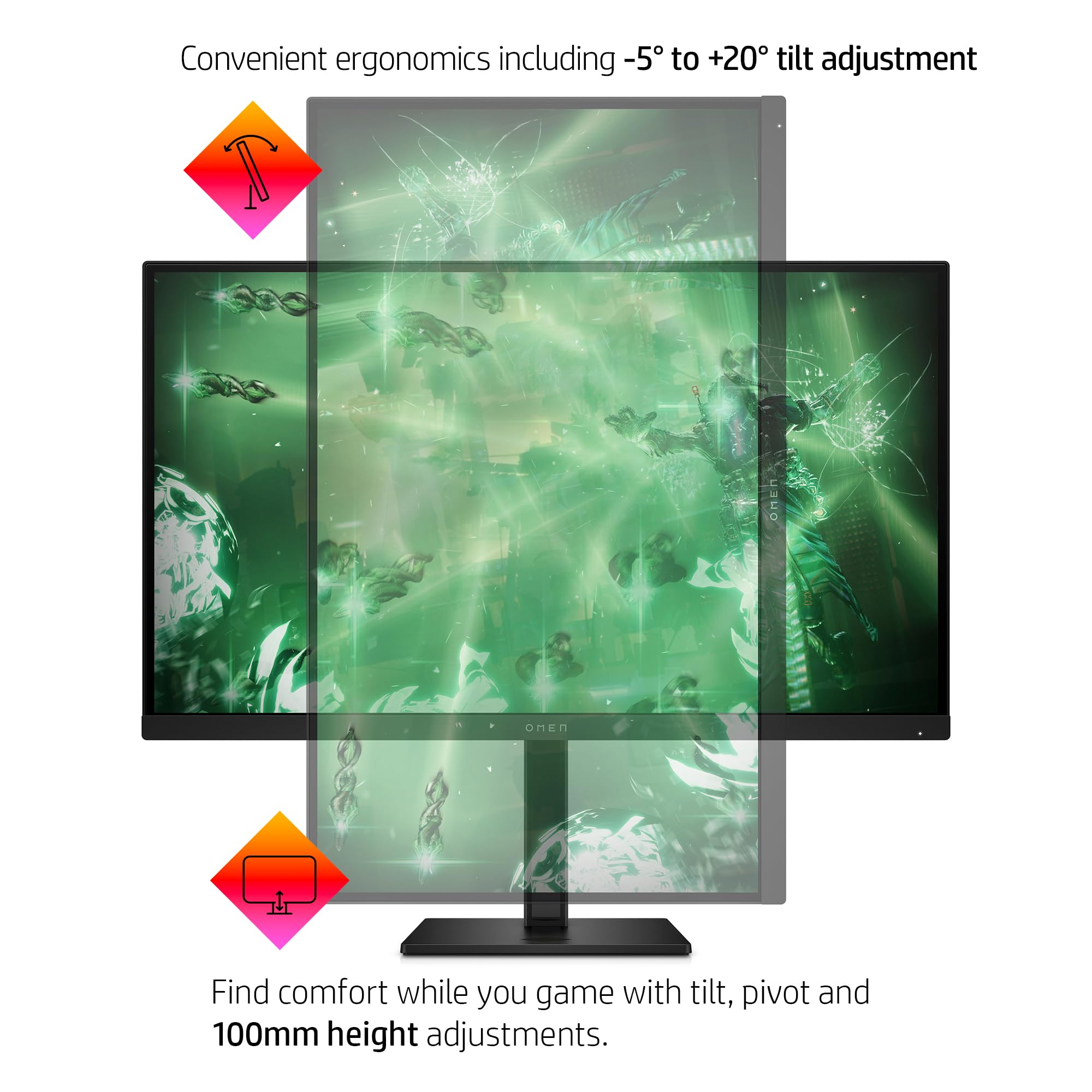 Amazon.co.jp: HP OMEN 27q QHD 165Hz Gaming Monitor, QHD Display