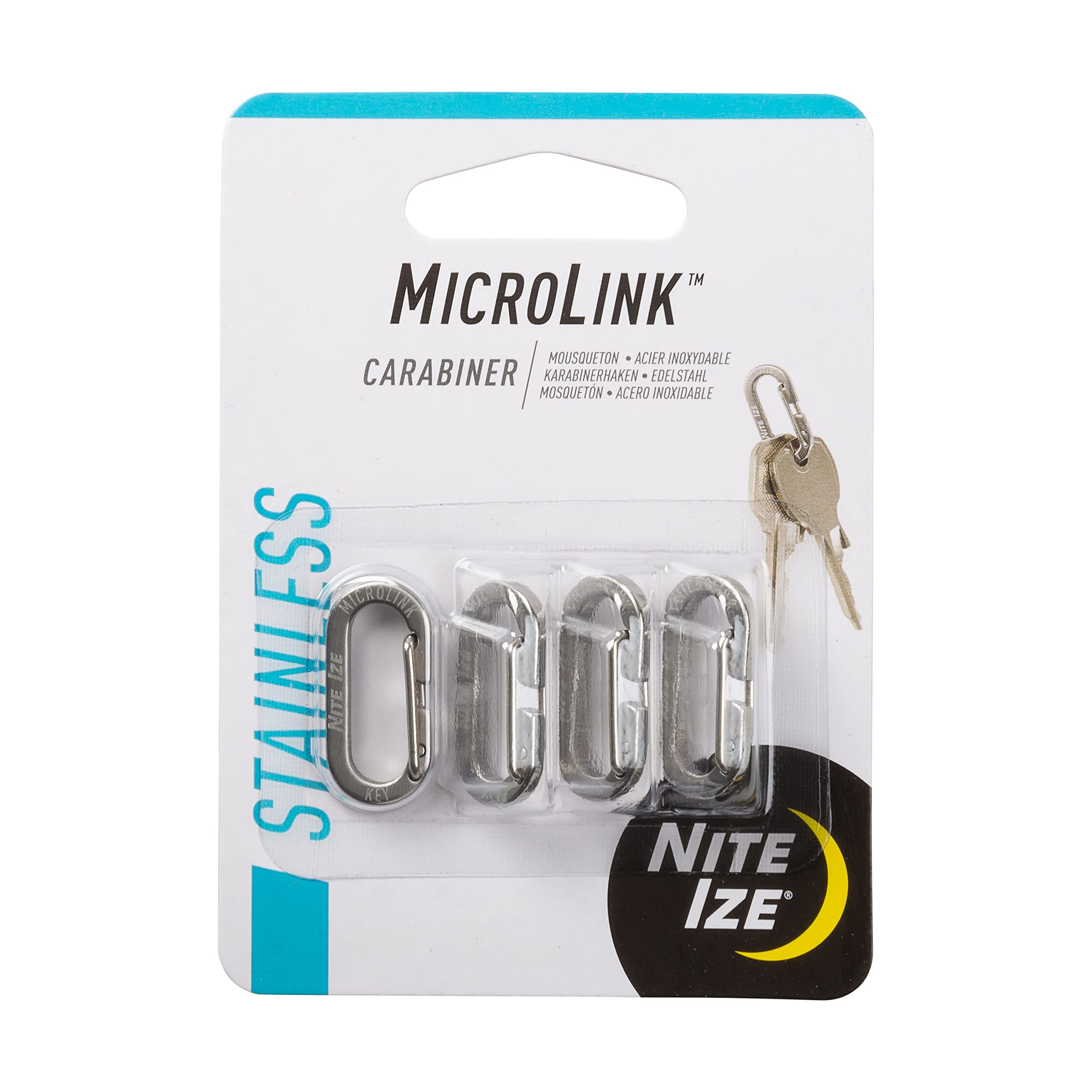 Amazon.com: Nite IZE MicroLink Carabiner, Stainless Steel Mini Key