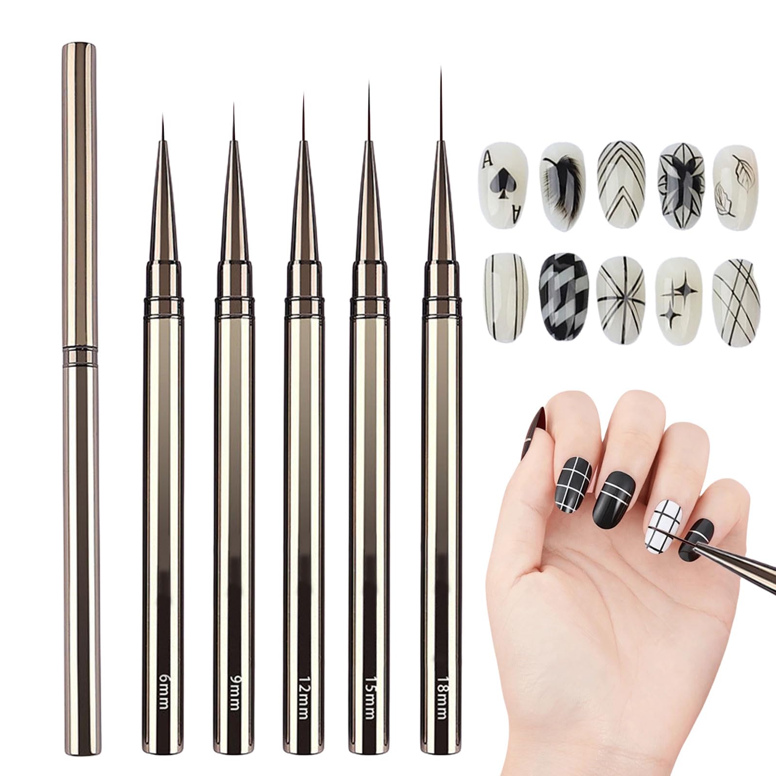 Amazon | ネイルブラシ 極細 5本セット ネイルライナー 筆 ジェル