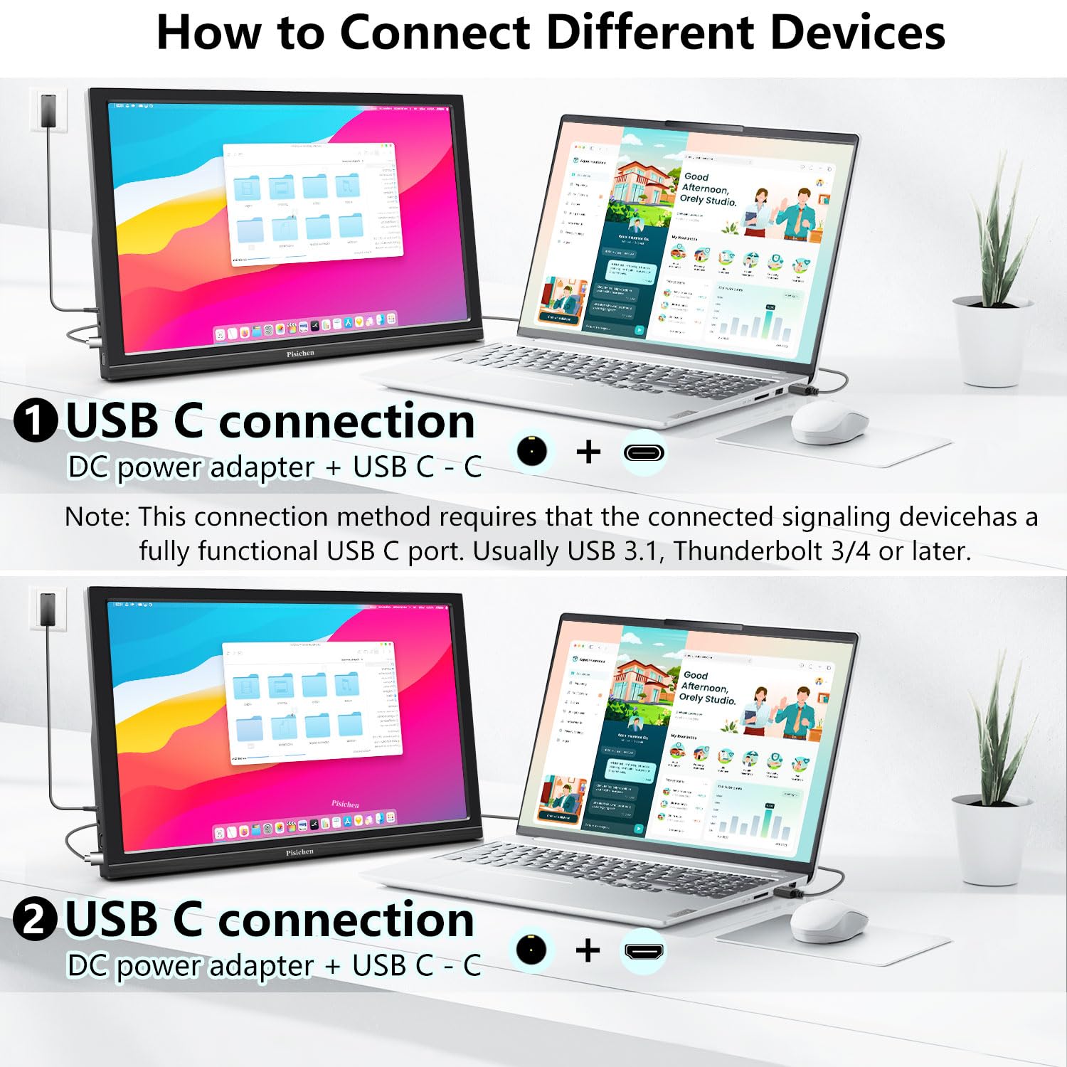Amazon.com: Pisichen Portable Monitor 17.3 Full HD 1920x1080P