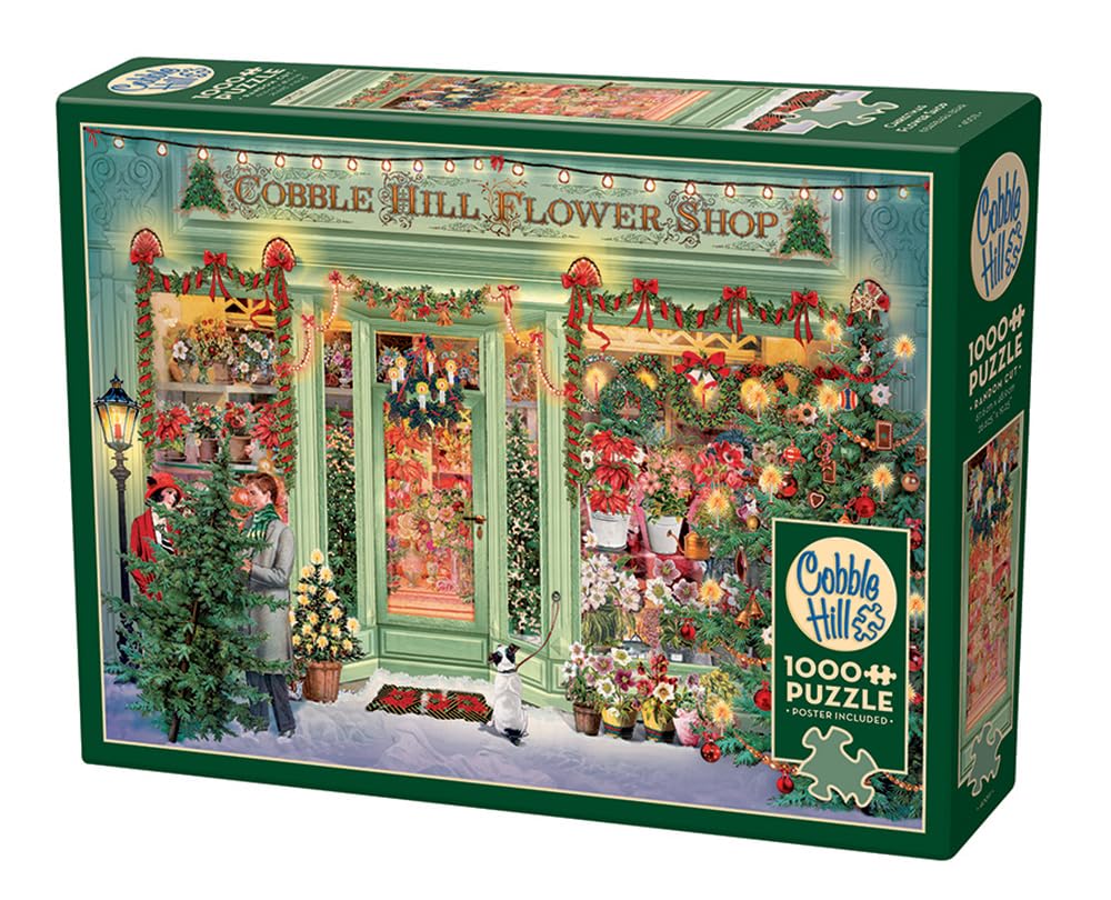 Cobble Hill 1000 Piece Puzzle - Christmas Flower Shop - Sample
