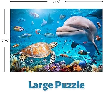 Amazon | イルカとウミガメ 1000ピース パズル 大人 ティーン 家族