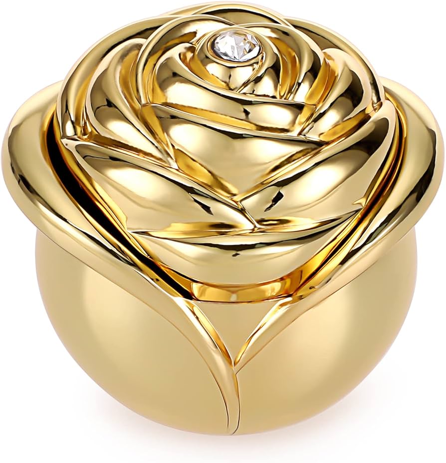 Amazon.com: Hipiwe Rose Shape Vintage Jewelry Box - Gold Metal