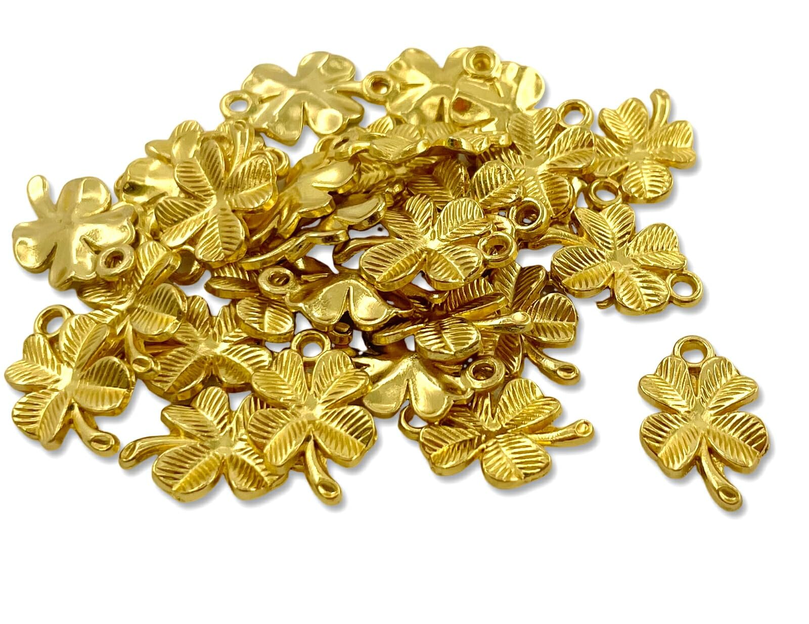 Amazon.co.jp: [ソゾミ株式会社] 金属チャーム クローバー A 60個入 葉