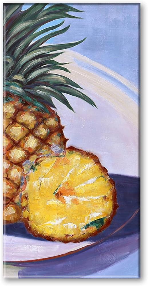 Amazon.co.jp: ヴィンテージパイナップル絵画抽象キャンバス印刷印象派