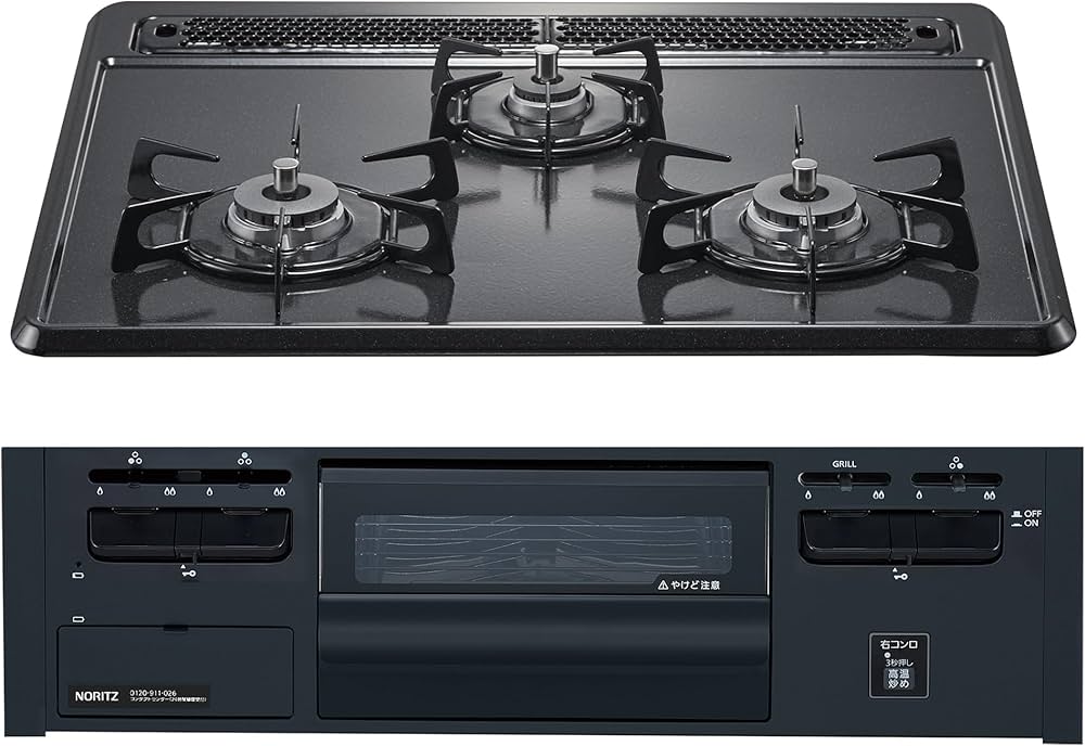 Amazon.co.jp: ノーリツ メタルトップ ビルトインガスコンロ 都市ガス