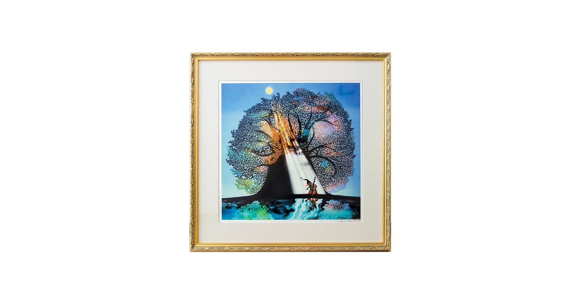 Amazon.co.jp: 藤城 清治 「月光の響」 リトグラフ 額付き 版画 直筆