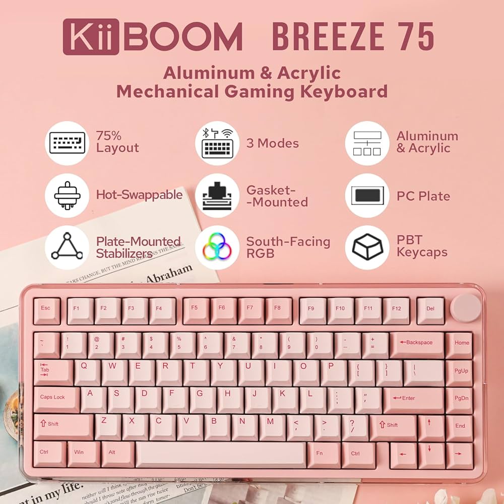 Amazon | KiiBOOM Breeze 75 75% CNCアルミニウムとアクリルワイヤレス