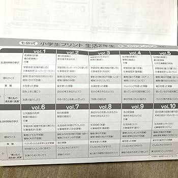 Amazon.co.jp: 七田式小学生プリント 生活2年生vol.2～10 : 文房具