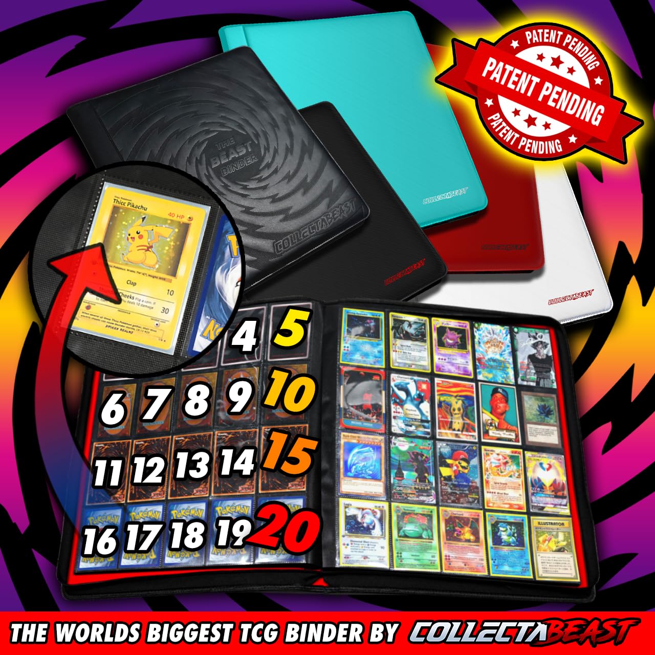 Amazon.co.jp: 1280枚以上のカード 20ポケット カードバインダー