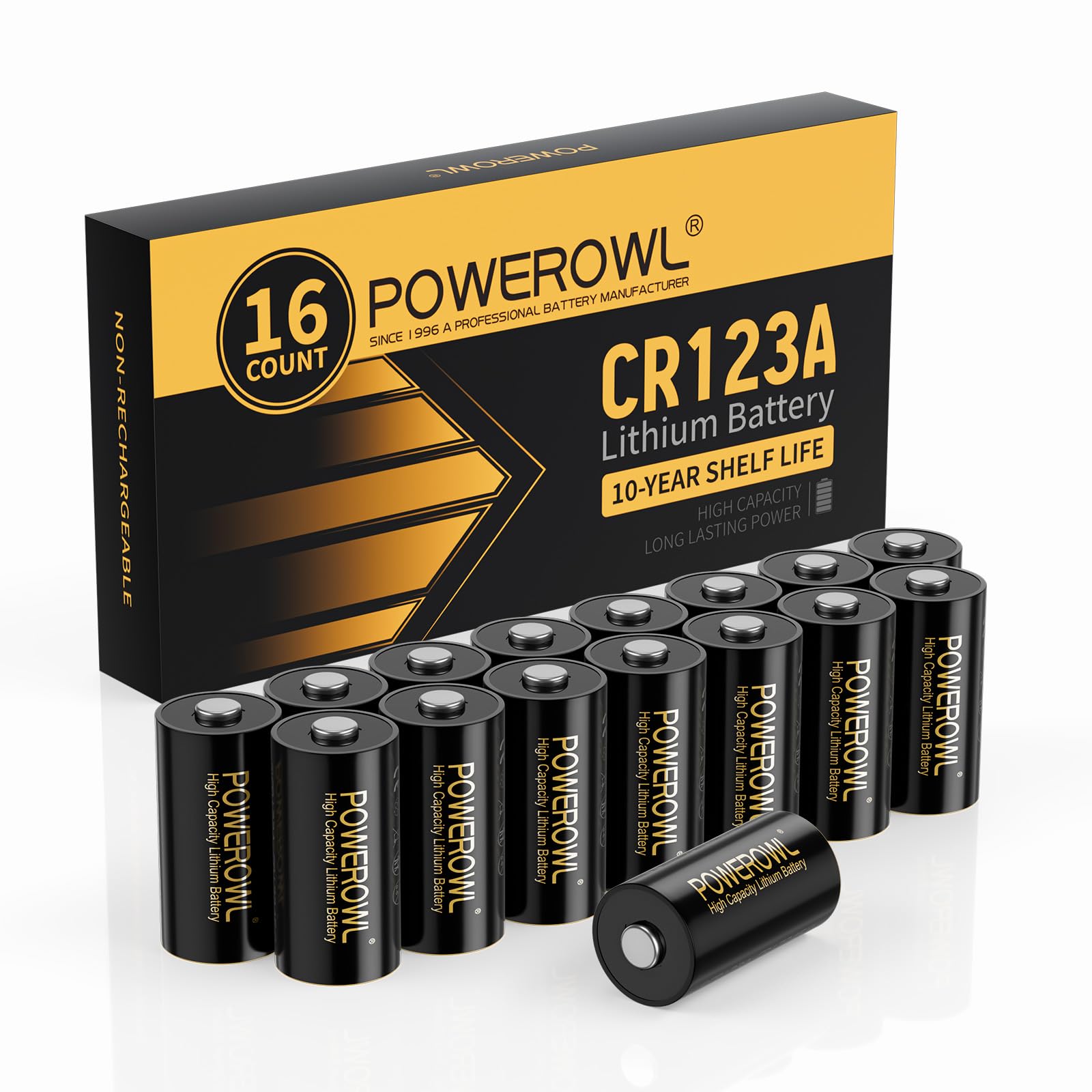 Amazon.com: POWEROWL 123A 3V Lithium Battery 16 Count, High