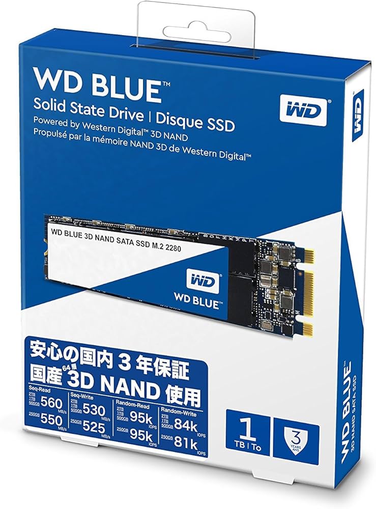 Amazon | WD 内蔵SSD M.2-2280 / 1TB / WD Blue 3D / SATA3.0 / 5年