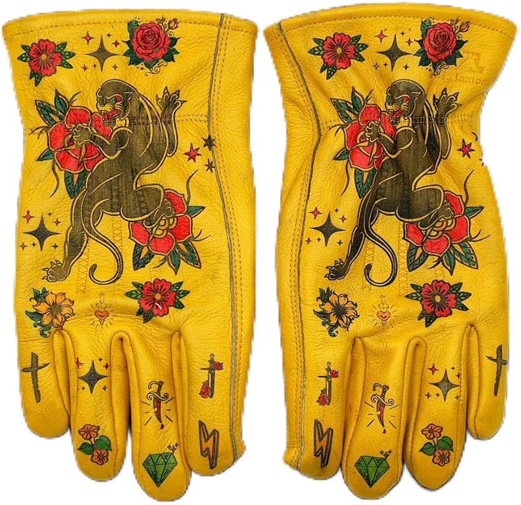 Amazon | 牛革 レザーグローブ アメリカン バイク ハーレー カスタム