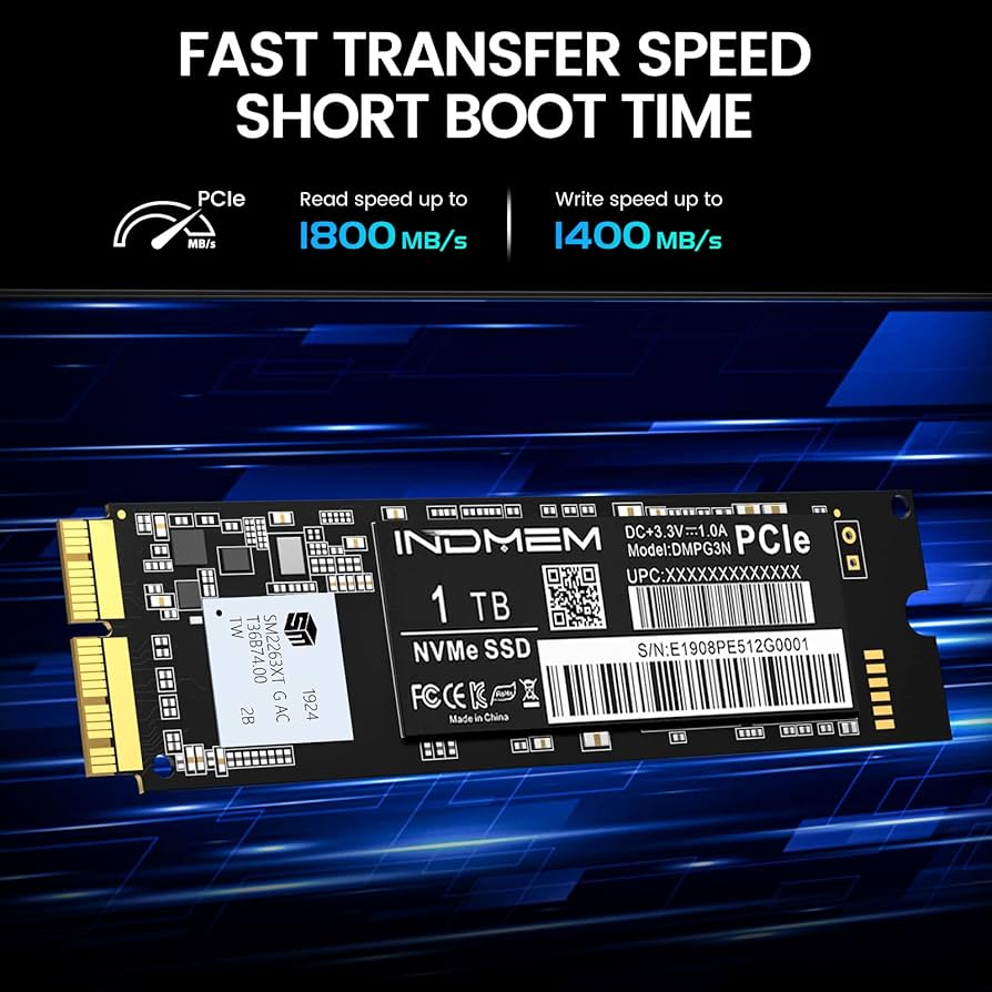 Amazon.com: INDMEM PCIe NVMe Gen3x4 SSD 1TB 3D TLC NAND Flash Hard