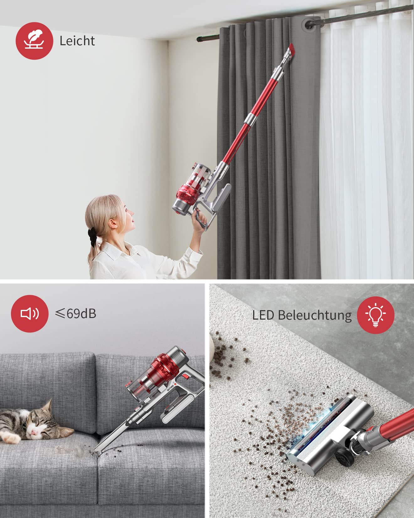 BuTure JR100 Cordless Vacuum Cleaner 380 W Cordless Vacuum Cleaner