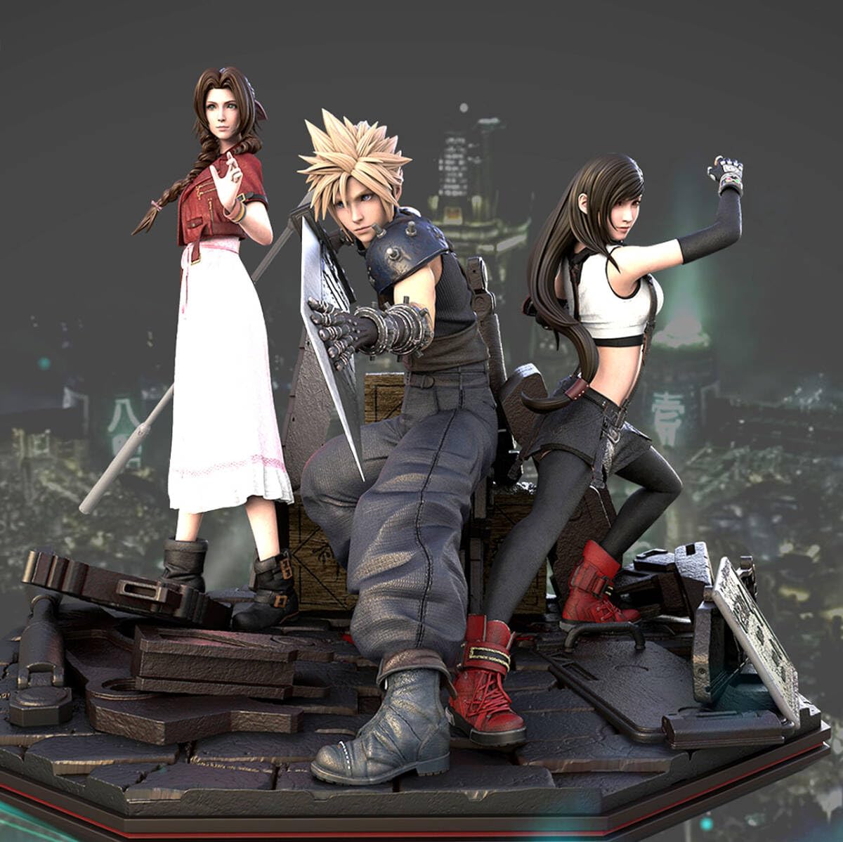 Amazon.co.jp: FF7 クラウド ティファ エアリス 1/4スケール 塗装済み