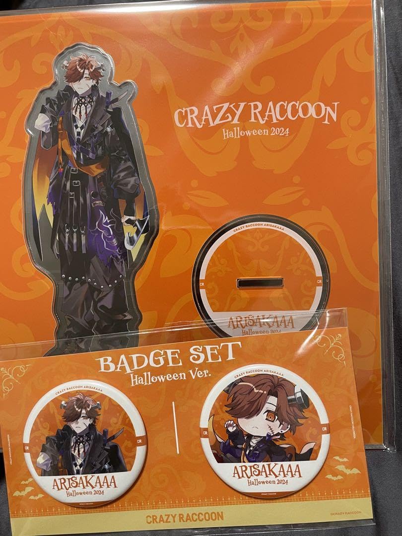 Amazon | crさかアクリルスタンド缶バッジ crazy raccoonハロウィン