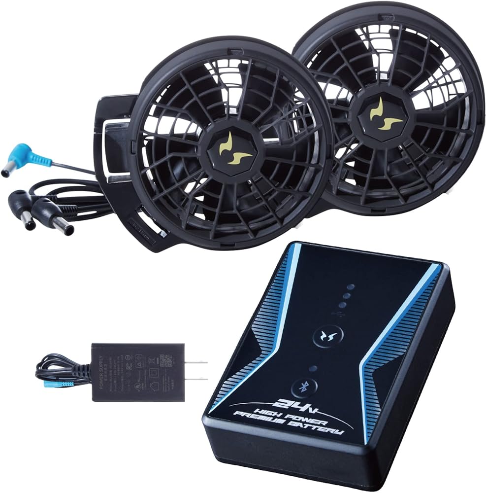 Amazon.co.jp: 空調風神服 24V バッテリー ファン セット RD9390PJ