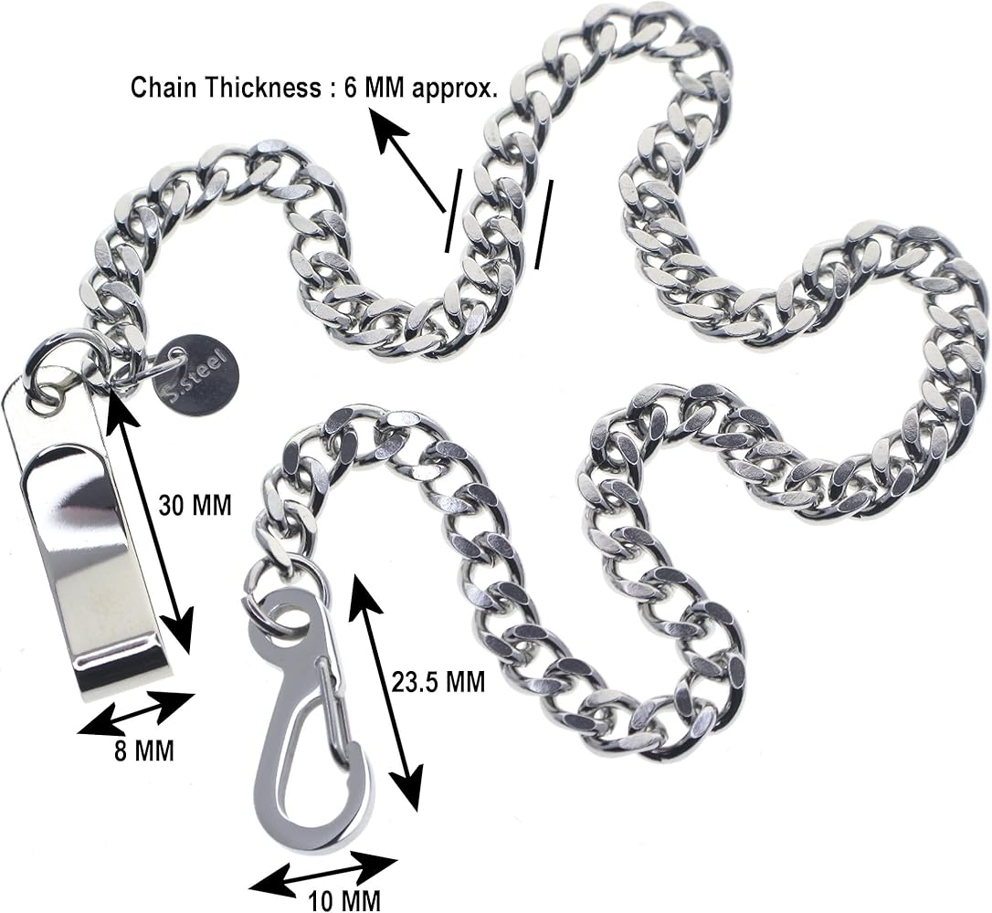 Amazon.com: Watchvshop Stainless Steel Pocket Watch Chain Albert