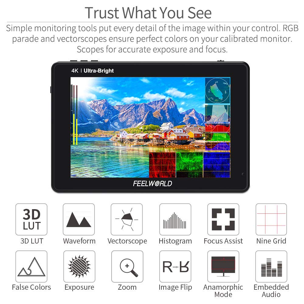 Amazon.com: FEELWORLD LUT7S 7 Inch 2200nit Ultra Bright SDI Touch