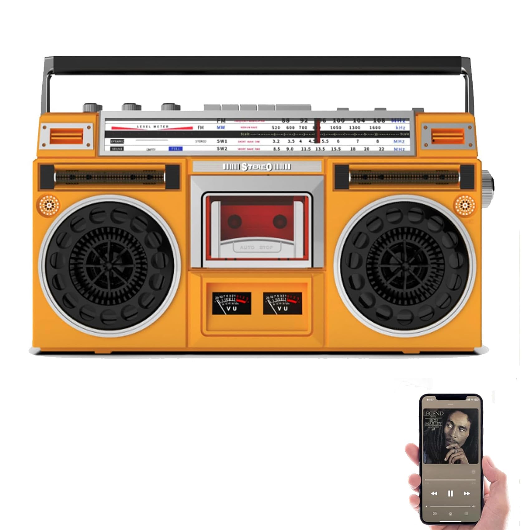 Amazon.co.jp: Vrapnudc ラジカセ カセットプレーヤー カセットデッキ