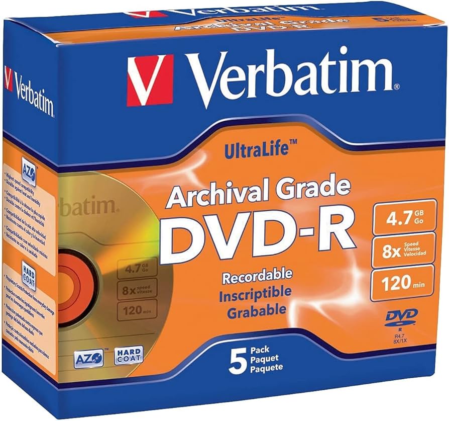 Amazon.com: 5pk Dvd-R 8x Ultralife Archival Grade Gold Shiny Jewel