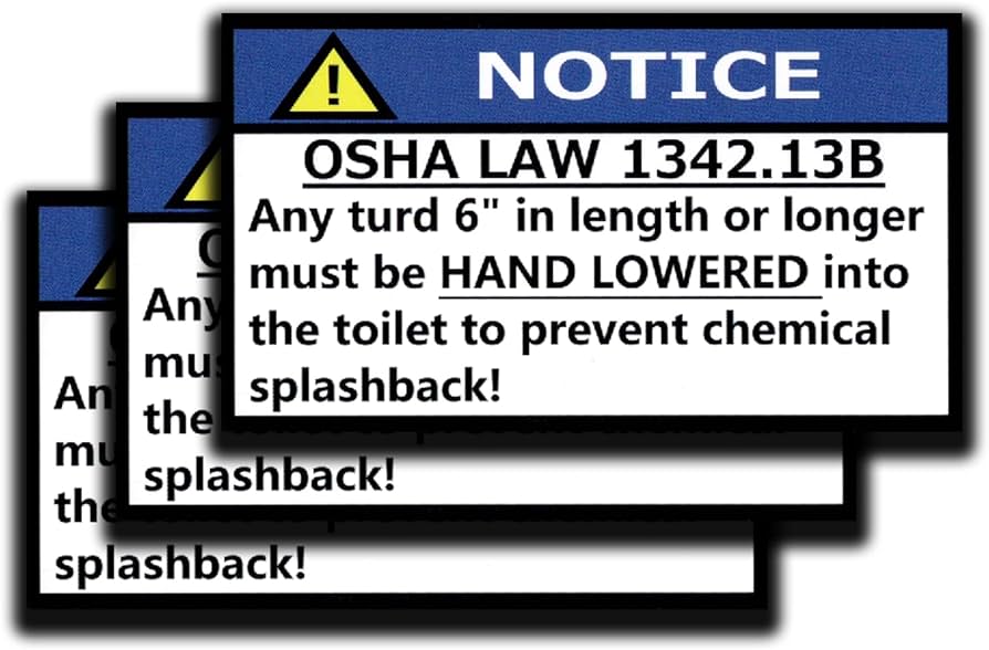 Amazon.com: OSHA LAW 1342.13b OSHA Gag Stickers (50 Pack) : Arts