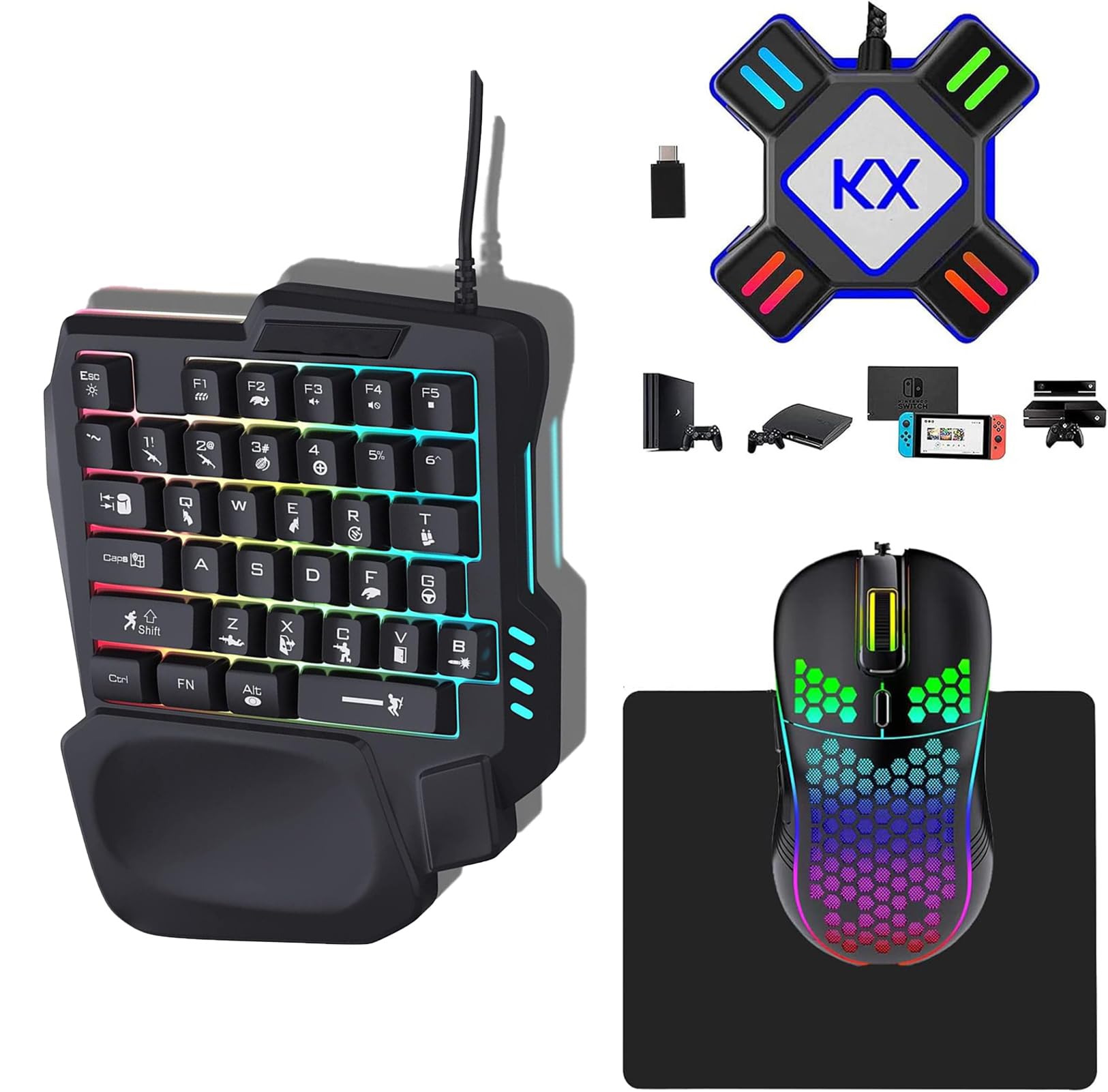 Amazon.co.jp: ゲーミングキーボード マウス コンバーター セット