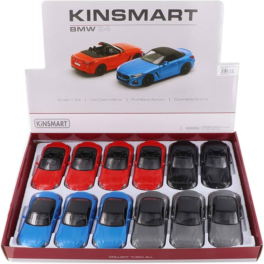 Amazon.com: Kinsmart BMW Z4 Diecast Car Set - Box of 12 5-inch