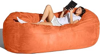 Amazon.com: Jaxx 7 Foot Giant Bean Bag Sofa, Mandarin : Home & Kitchen
