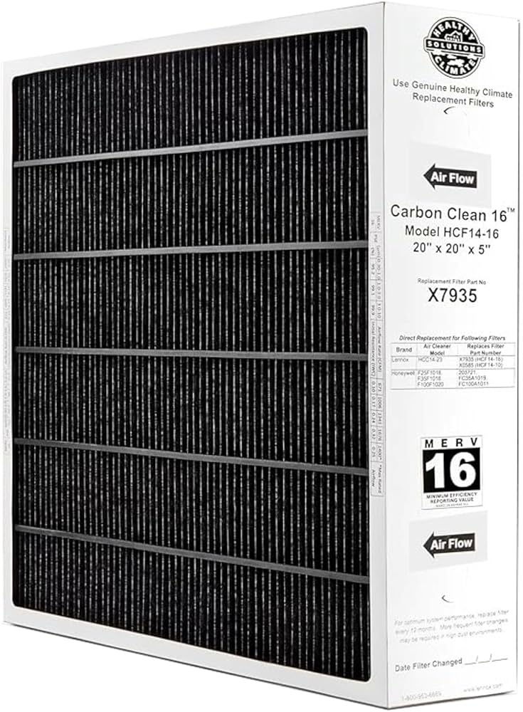 Lennox X7935 Carbon Clean Healthy Climate MERV 16 Filter (2 Pack