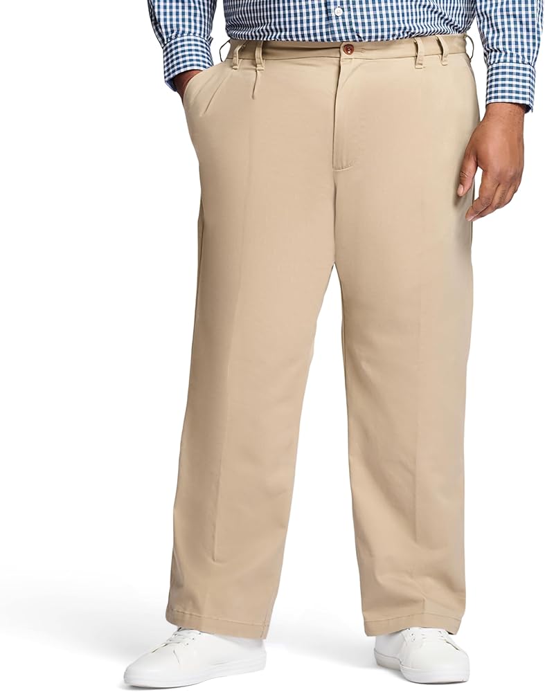 CEDARWOOD KHAKI BIG & TALL FLAT FRONT CHINO PANTS - PERFORMANCE