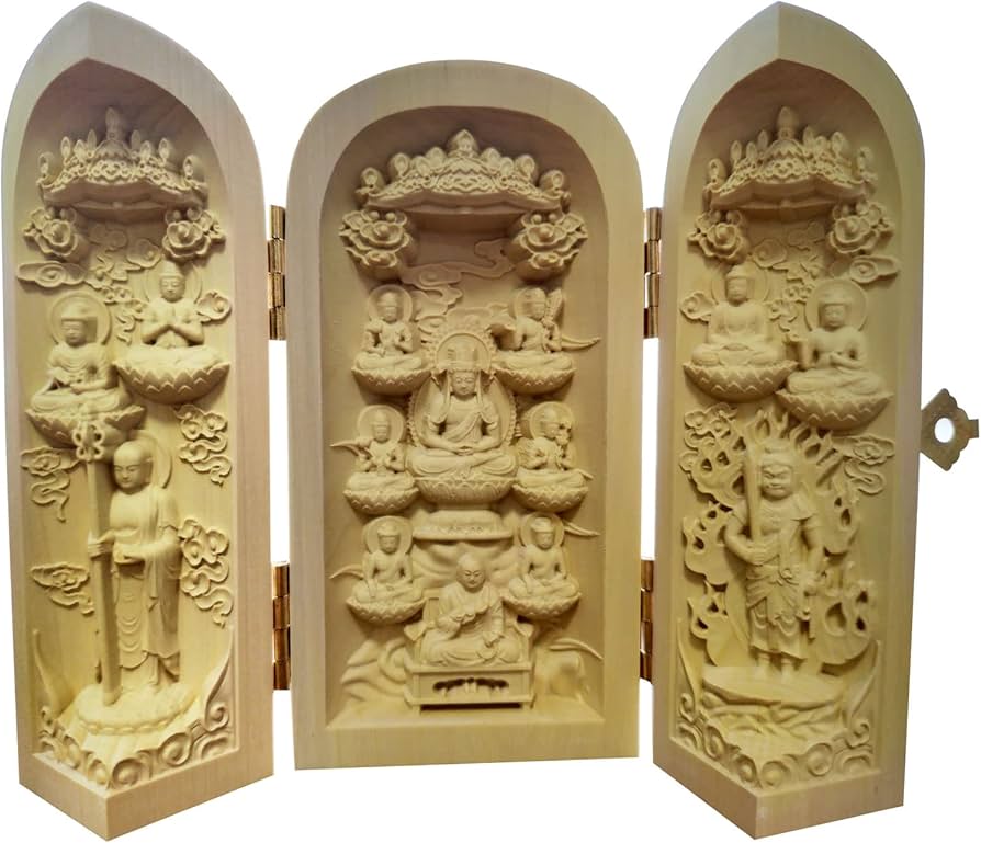 Amazon｜三開仏 木彫りの仏像 十三佛 十三仏 彫刻仏像 ツゲ 柘植 高さ