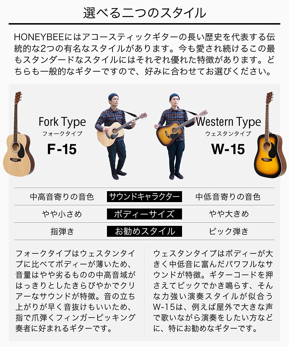 Amazon | HONEY BEE アコースティックギター フォークギタータイプ F