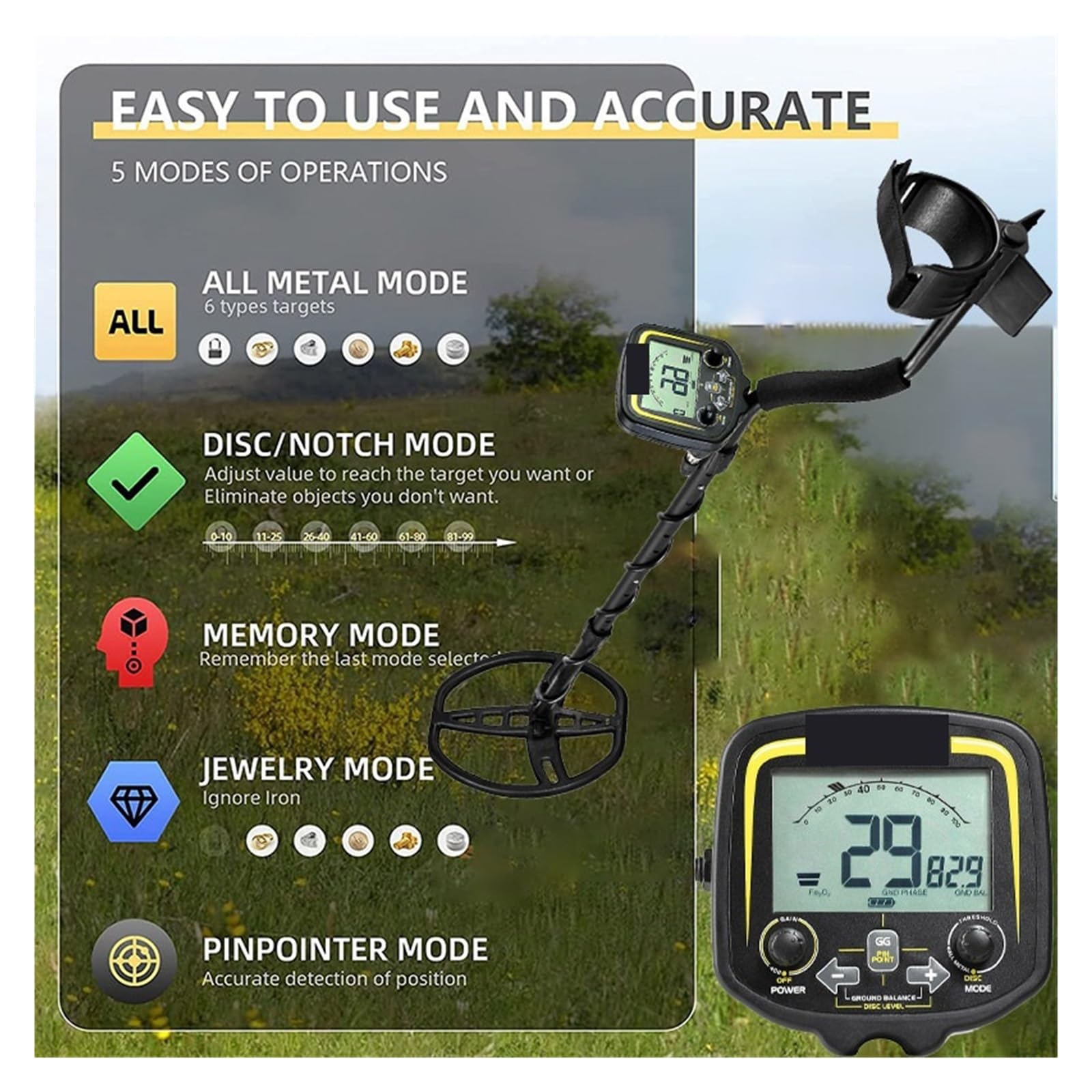 Amazon.com: EliteBloom Metal Detector for Adults, Underground