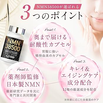 Amazon | NMN サプリメント 38500mg (1粒321mg) 日本製 高純度100% GMP