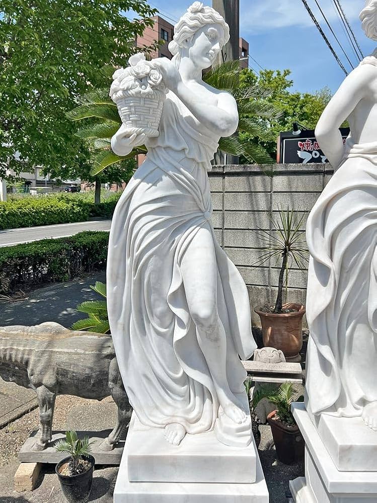 Amazon.co.jp: 天然大理石彫刻 花かごを持つヴィーナス (春) H200cm