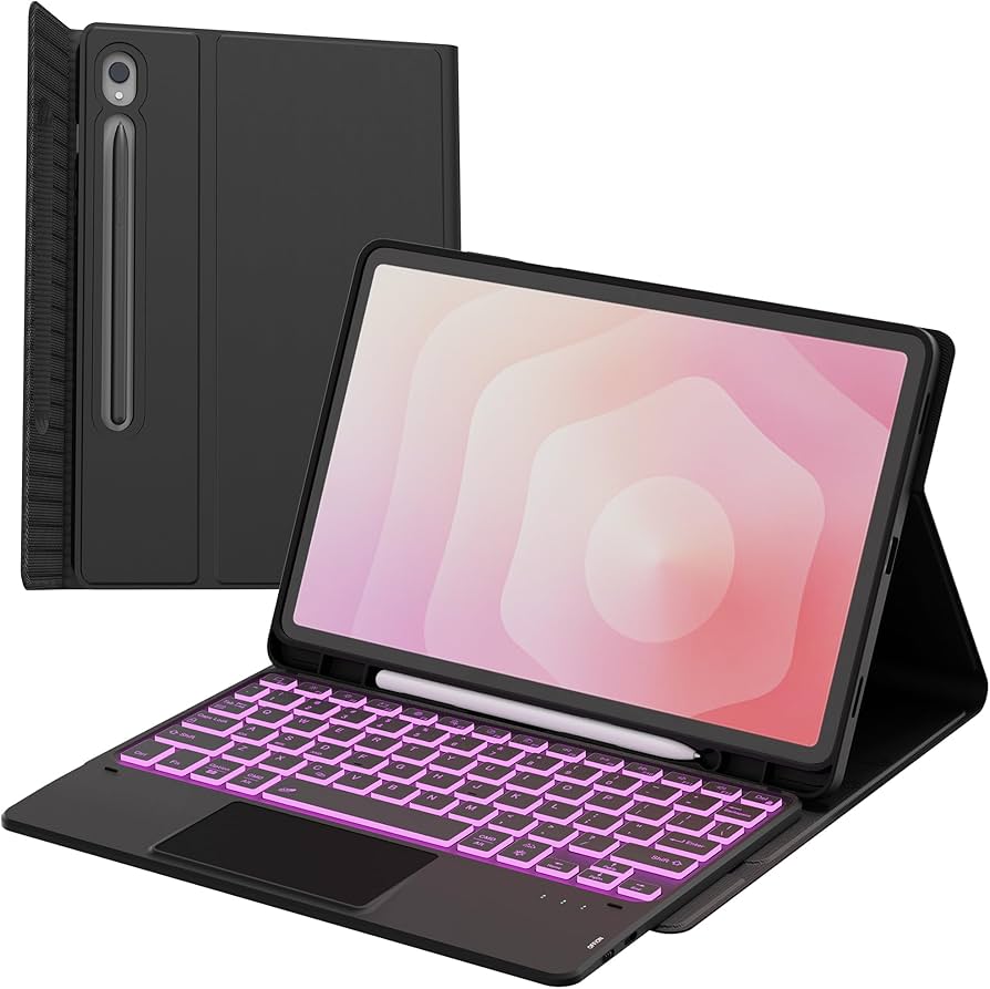 for Galaxy Tab S11 11 inch Case with Keyboard - 7 Color Backlits