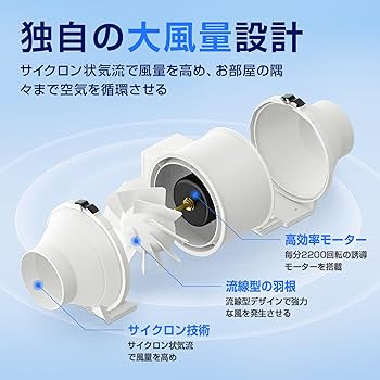 Amazon.co.jp: 【在庫処理】Hon&Guan ダクトファン 100mm 塗装ブース用