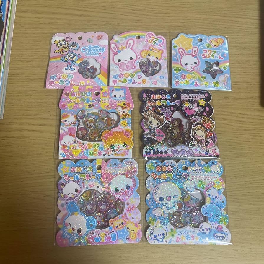 Amazon | 平成女児 おはじきシールフレーク 7種セット | シール