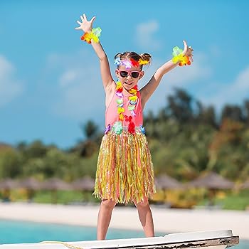 Amazon.com: Hikkcos 5pcs Elastic Hawaiian Hula Grass Skirt for