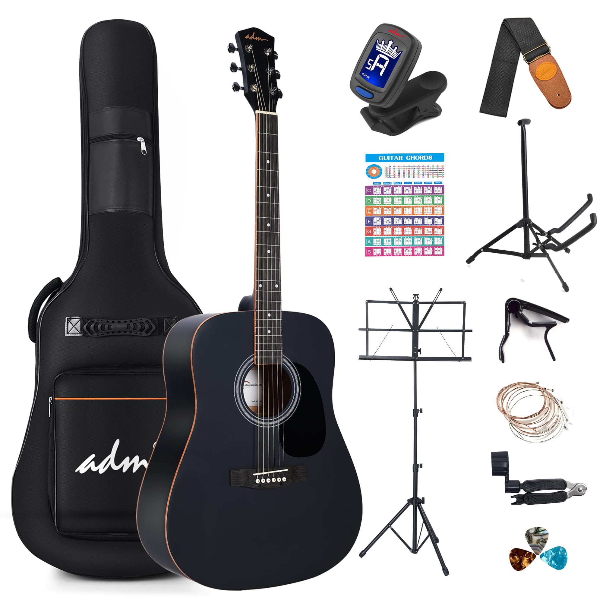 Amazon | ADM アコースティックギター 初心者セットドレッドノート
