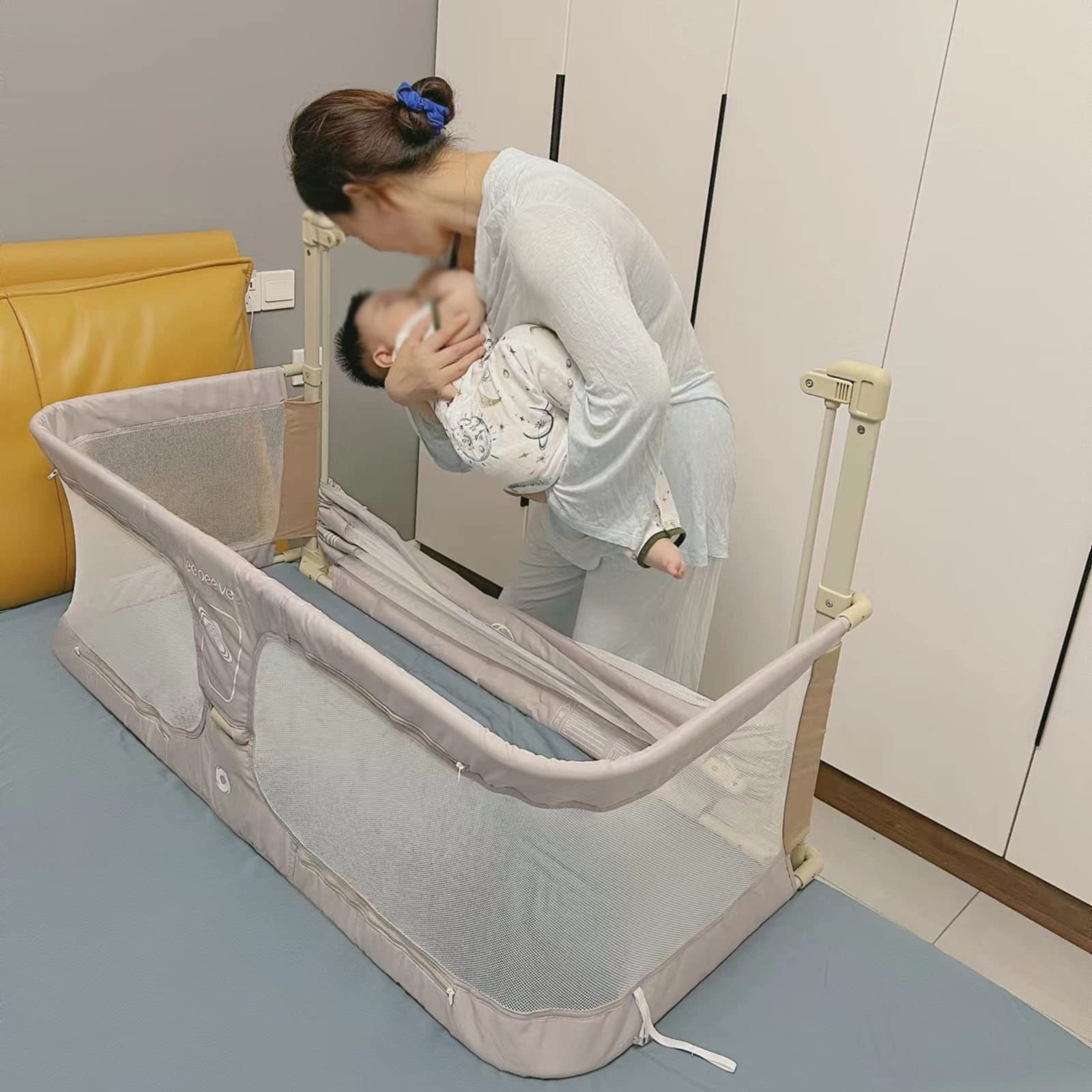 Amazon.co.jp: 簡易ベッド、折りたたみベビーベッド、添い寝 ベッド