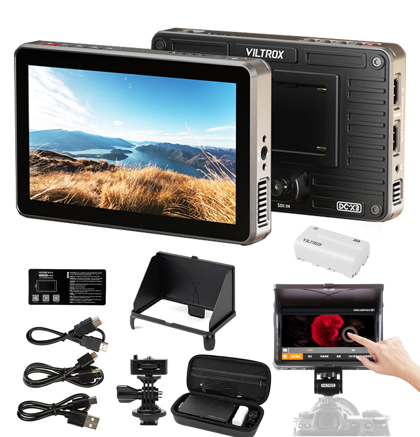 Amazon.com: VILTROX DC-X3 2000Nit Camera Field Monitor 6