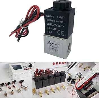 Amazon.co.jp: 電磁弁電気ソレノイドバルブ 1/4“ dc24V 2ウェイ