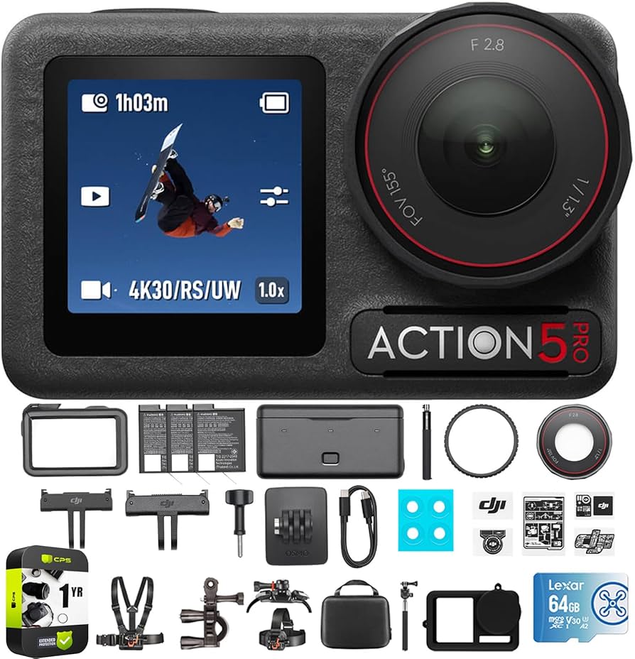 Amazon.com : DJI Osmo Action 5 Pro Adventure Combo, 4-Hour Battery